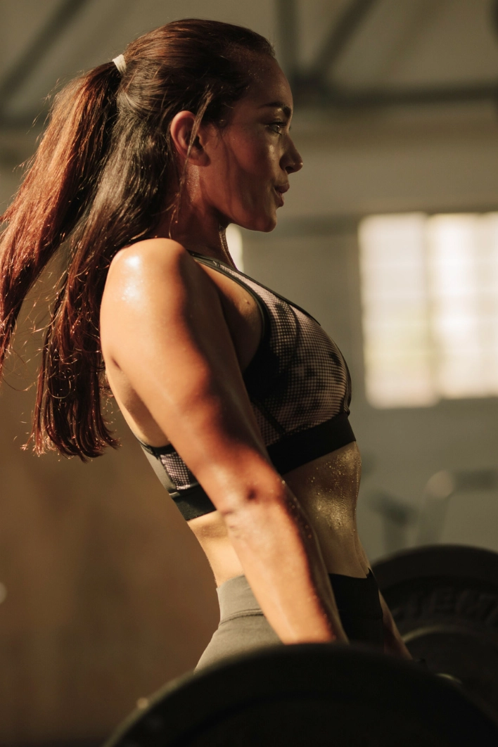 Sportlerin waehrend Training